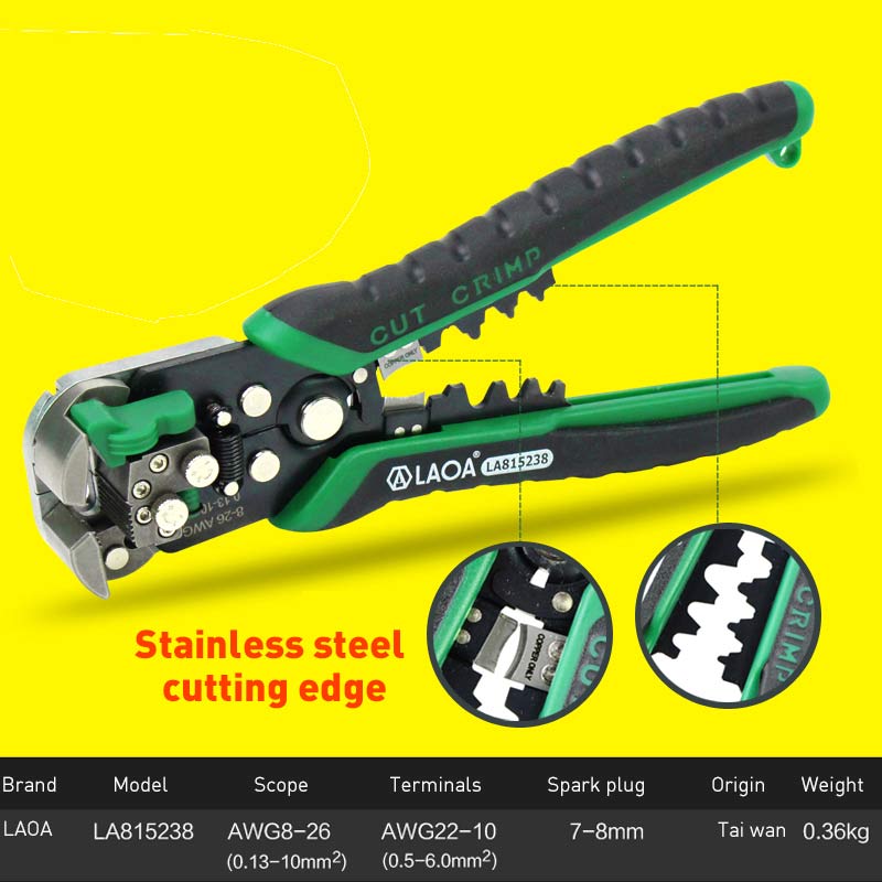 Multifunctional adjustable crimping stripping pliers