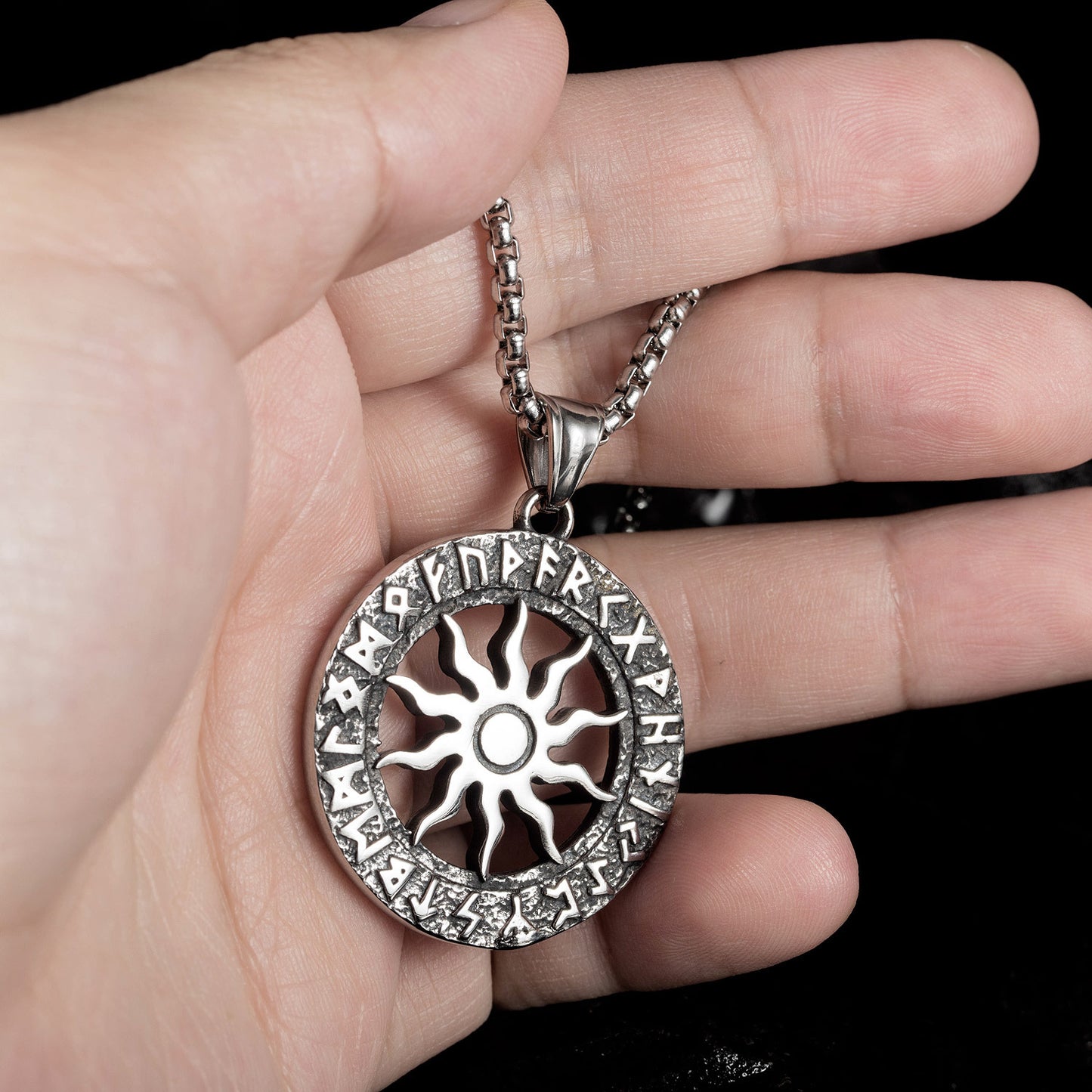 Stainless Pendant Necklace Symbol Amulet Men