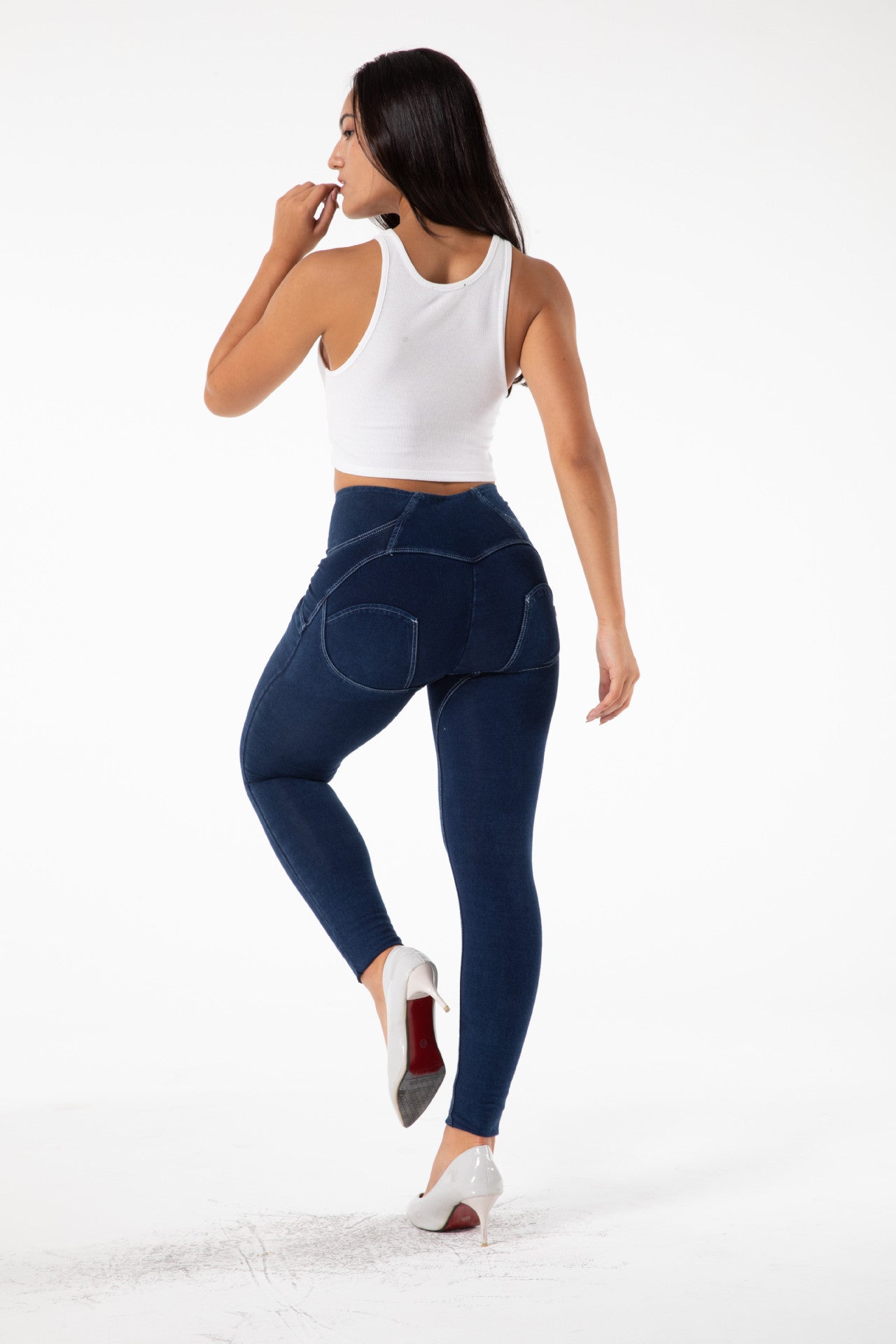 Four Buttons Beautiful Buttocks Women Fitness Jeans