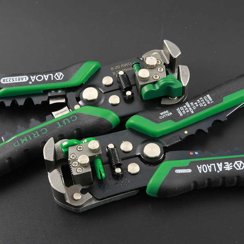 Multifunctional adjustable crimping stripping pliers