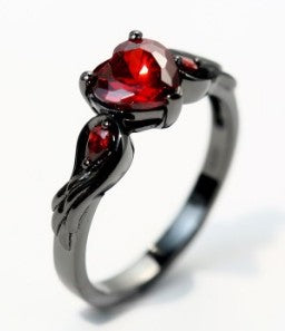 Rubby Red Zirconia Love Rings For Women