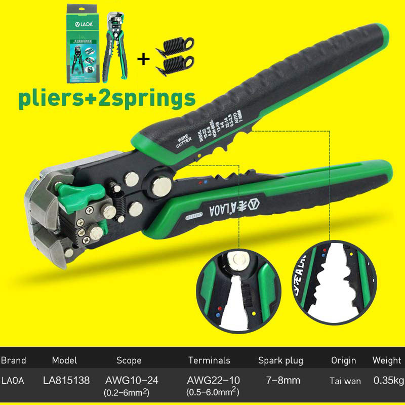 Multifunctional adjustable crimping stripping pliers