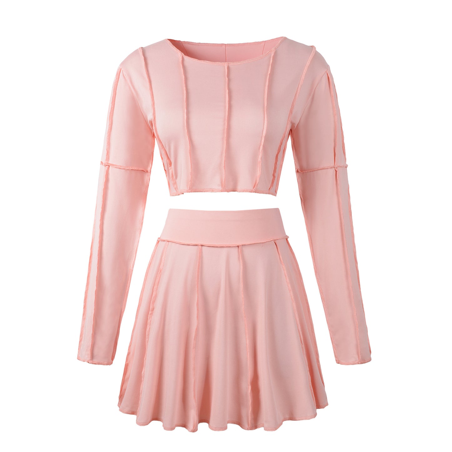 Mini pleated skirt suit