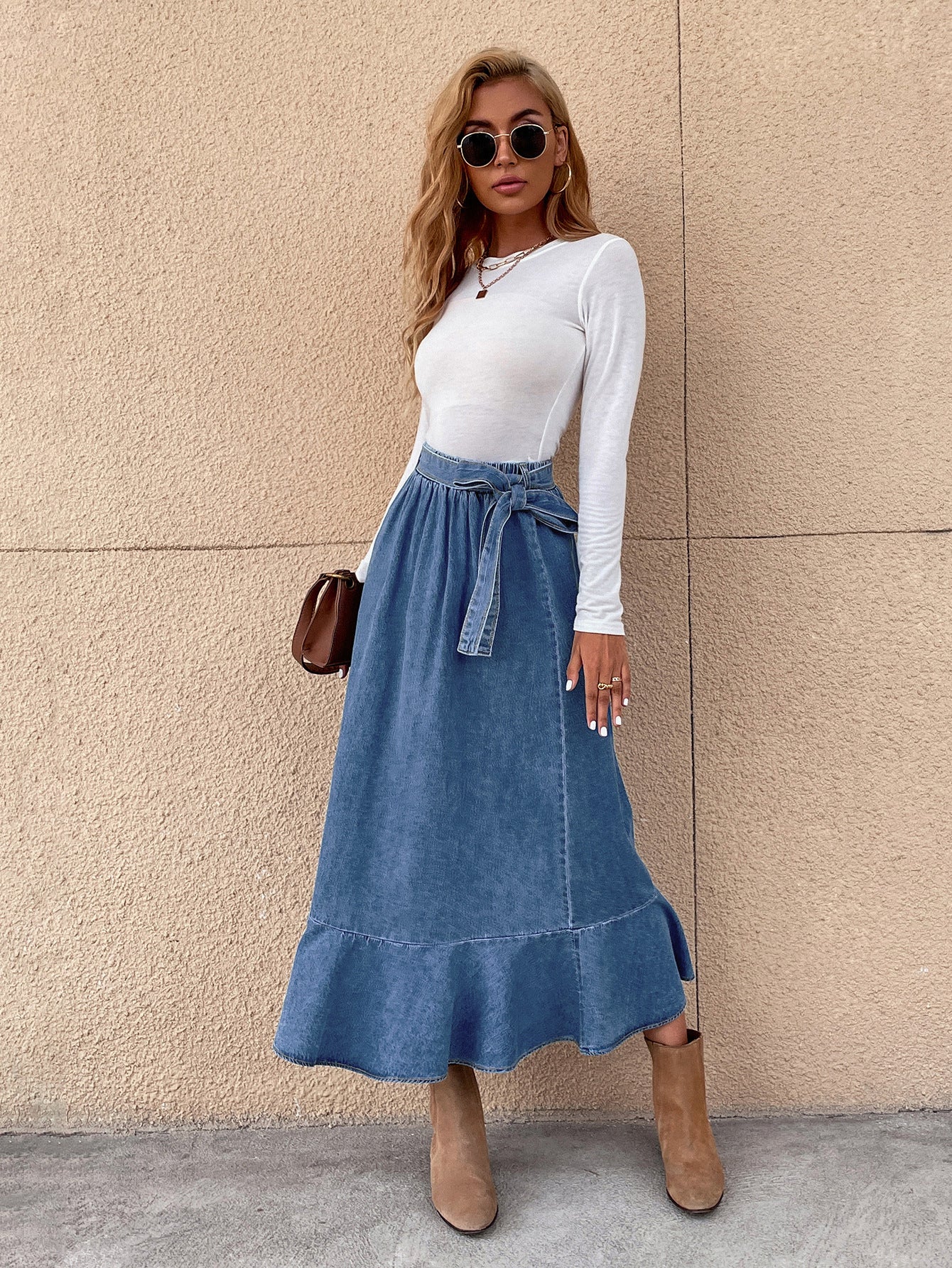 Ladies Fashion Casual Denim Skirt Women