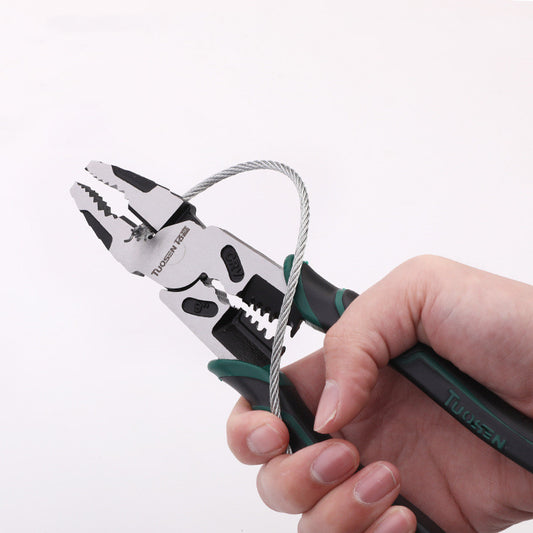 Multi Functional Crimping And Stripping Flat Pliers