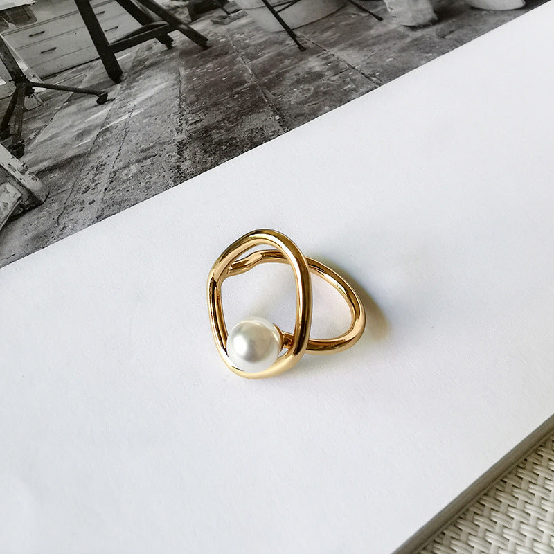 Dainty Faux Pearl Ring for Women Minimalist Rings