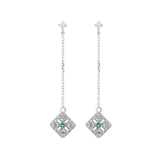 Fringe Earrings Emerald Diamond Earring Earrings