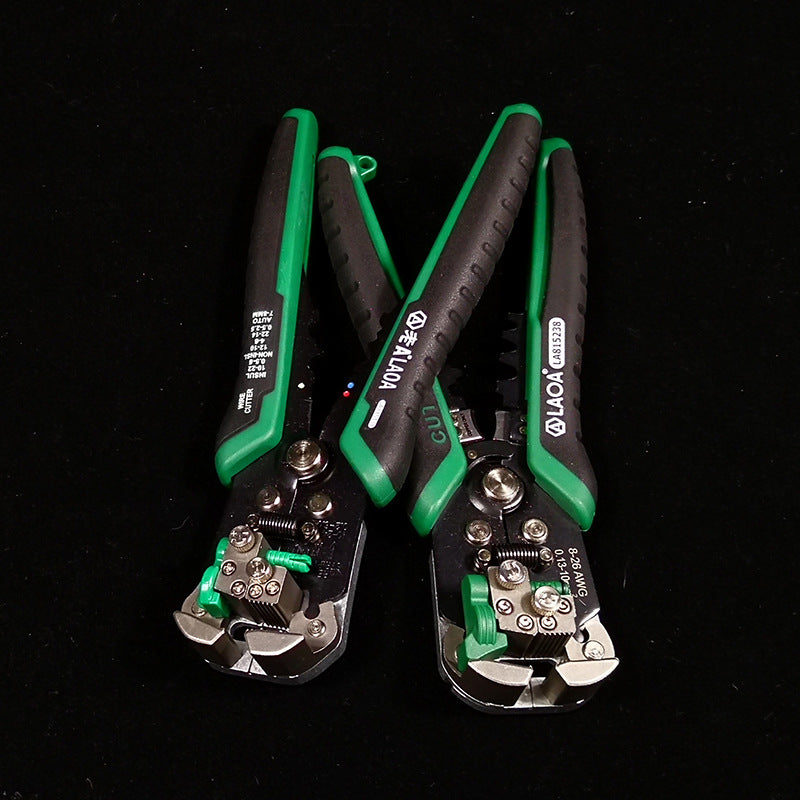 Multifunctional adjustable crimping stripping pliers