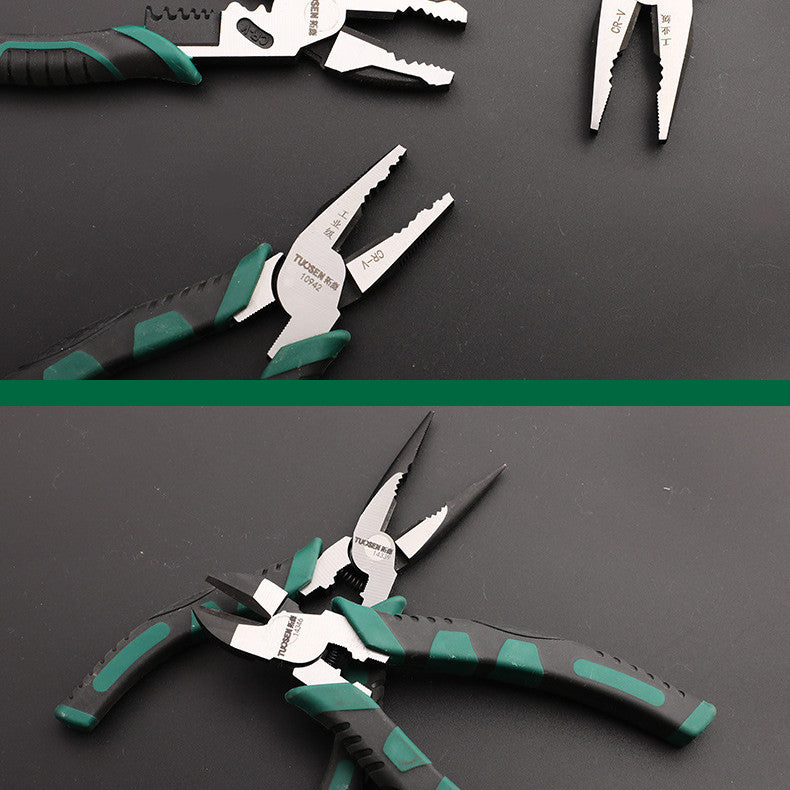 Multi Functional Crimping And Stripping Flat Pliers