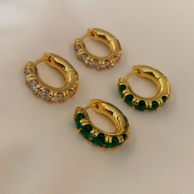 Emerald Thick Mini Ring Earring Earrings Earrings