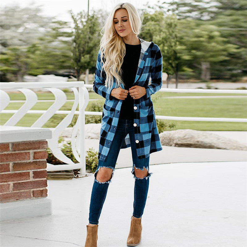 Fashion Casual Plaid Shirt Jacket Europe And America