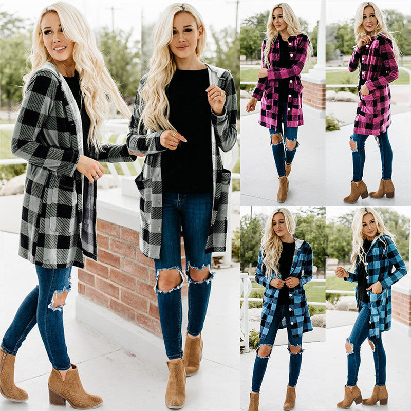 Fashion Casual Plaid Shirt Jacket Europe And America