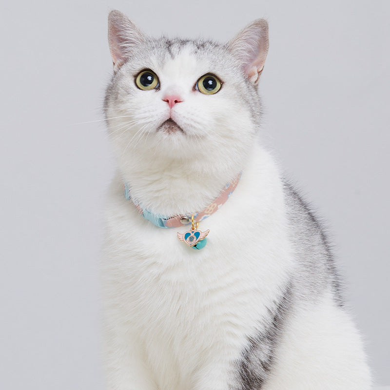 Simple And Cute Cat Rainbow Silent Bell Collar